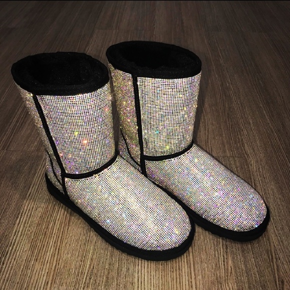 LIMITED💎Blk Sparkling Swarovski Plush Lining Boot - Picture 7 of 8